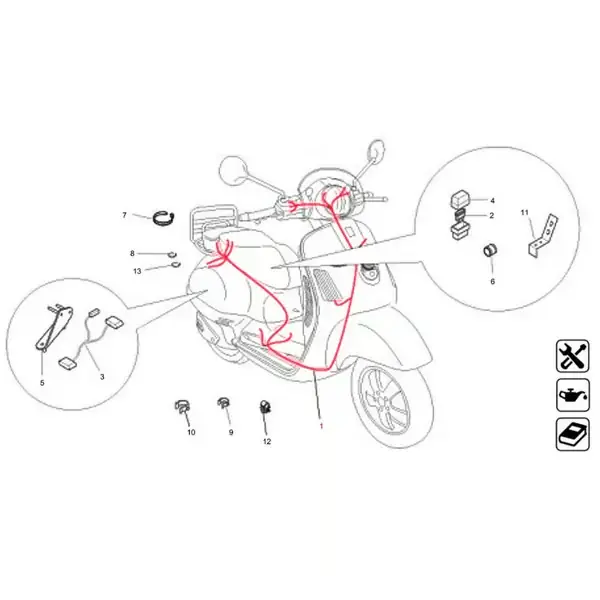 Acquista oggi | PI641589 - Impianto elettrico PIAGGIO per Vespa LX 50ccm 4T AC 4V