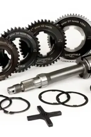 BGM6936LK - BGM PRO Cambio (ruote dentate incluso albero principale) Vespa PX EFL, Disc, My, 2011 (1984-) - PX125 (VNX2T 232053-, ZAPM), PX150 (VLX1T 624602-, ZAPM), PX200 (VSX1T 315267-), Cosa, T5 125cc, LML Star 2-tempi, Stella 2-tempi- 12/57, 13/42, 17/38, 21/36 te | Tra i più venduti