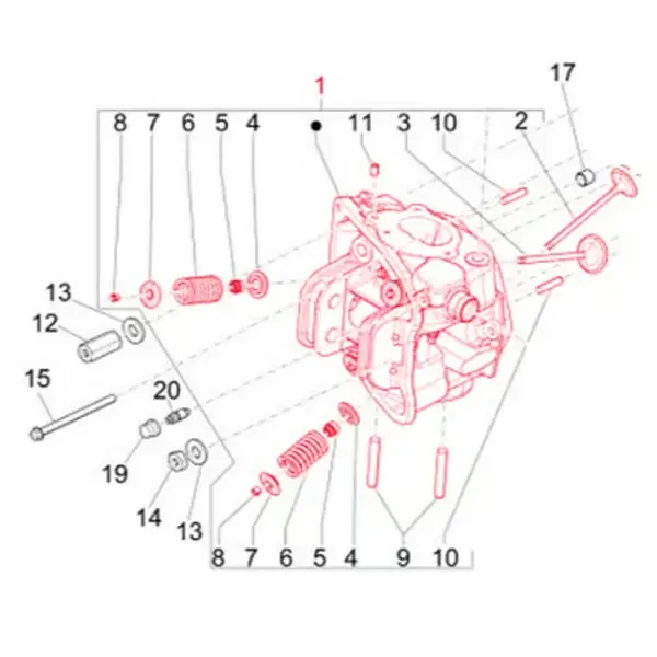 Grande sconto - PI001681 - Testa PIAGGIO per PIAGGIO MP3 Sport/Business i.e. 500ccm
