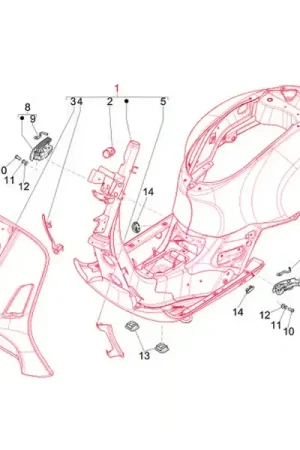 Ultimo arrivo - PI008635 - Telaio PIAGGIO per Vespa GTS/GTS Super/GTV/GT 60/GT/GT L 125-300ccm