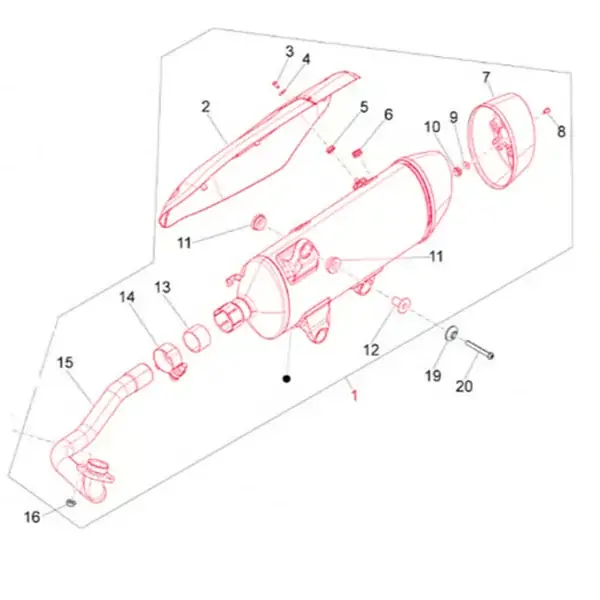 Sconto speciale - PI153495 - Marmitta PIAGGIO per PIAGGIO X10 i.e. 350ccm 4T LC