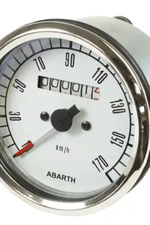 Tachimetro ABARTH Bianco Ø 80 mm per Fiat 500 F/L/R, 600/D, 126/p/BIS, 850 N/S d‘Epoca | Pagamento sicuro