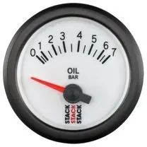 Pochi pezzi rimasti - Strumento manometro Stack pressione olio 0-7 Bar Elettrico Bianco