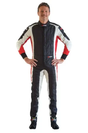 Quantità limitata - Tuta RRS EVO RACER FIA 8856-2018 - nero bianco rosso