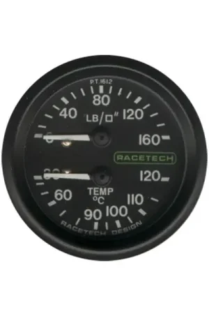 Ordina online | Manometro meccanico 2 in 1 per pressione e temperatura Racetech Ø52 mm