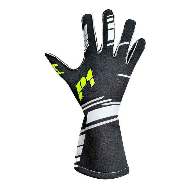 Compra online | Guanti P1 Speed Nero / Bianco (FIA 8856-2018)