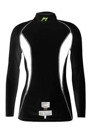 Maglia Sottotuta Donna P1 Slim Fit Elite Nero / Bianco (FIA 8856-2018) - Qualità professionale