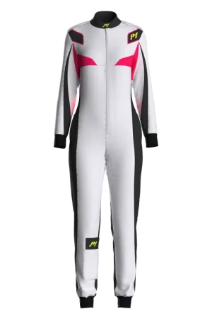 Tuta Donna P1 Lite-Star Argento / Fucsia (FIA 8856-2018) | Diretto dalla fabbrica