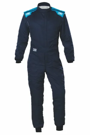 Tuta OMP First-S Blu Marine / Ciano (FIA 8856-2018) | Grande sconto