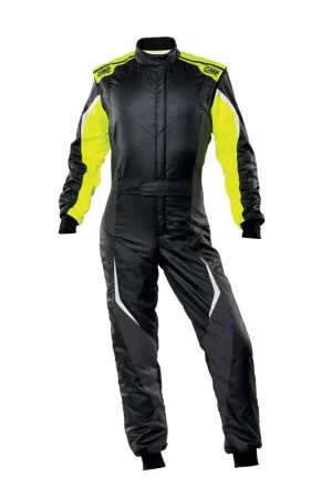 Tuta OMP Tecnica EVO Nero / Giallo Fluo (FIA 8856-2018) - Offerta lampo